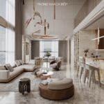 Phòng khách bếp nhà mẫu Sunshine River Park